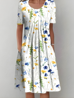 Hvid (blå blomster)